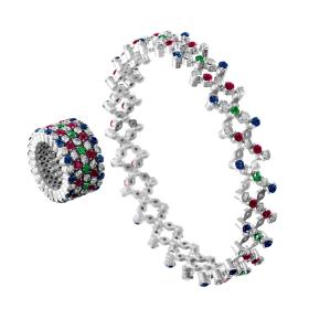 Serafino Consoli Brevetto Multi-Size Ring und Armband S.RB 5FI4 WG WD MC