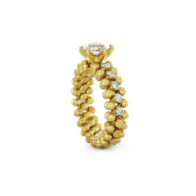 Serafino Consoli Brevetto Solitaire Multi-Size Ring RMS SL WD 075 3HM2 YG WD