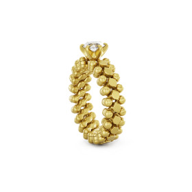 Serafino Consoli Brevetto Solitaire Multi-Size Ring RMS SL WD 050 3N2 YG
