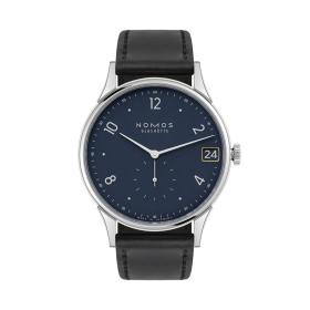 NOMOS Glashütte Minimatik 39 Datum blau 1252