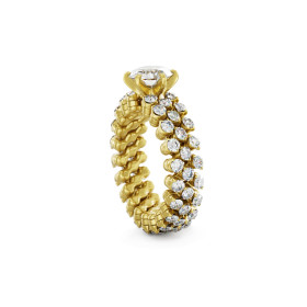 Serafino Consoli Brevetto Solitaire Multi-Size Ring RMS SL WD 100 3F2 YG WD