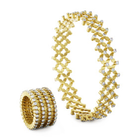 Serafino Consoli Serafino Multi-Size Ring und Armreif S.RB A-7F2 YG WD