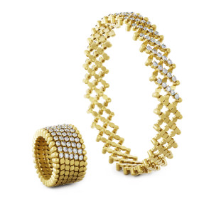 Serafino Consoli Serafino Multi-Size Ring und Armreif S.RB 7HM2 YG WD