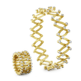 Serafino Consoli Serafino Multi-Size Ring und Armreif S.RB 1492 F4 YG WD